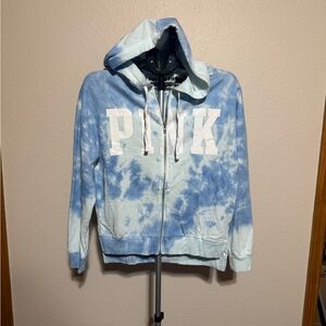 PINK Victoria's Secret Blue Tie-Dye Hoodie